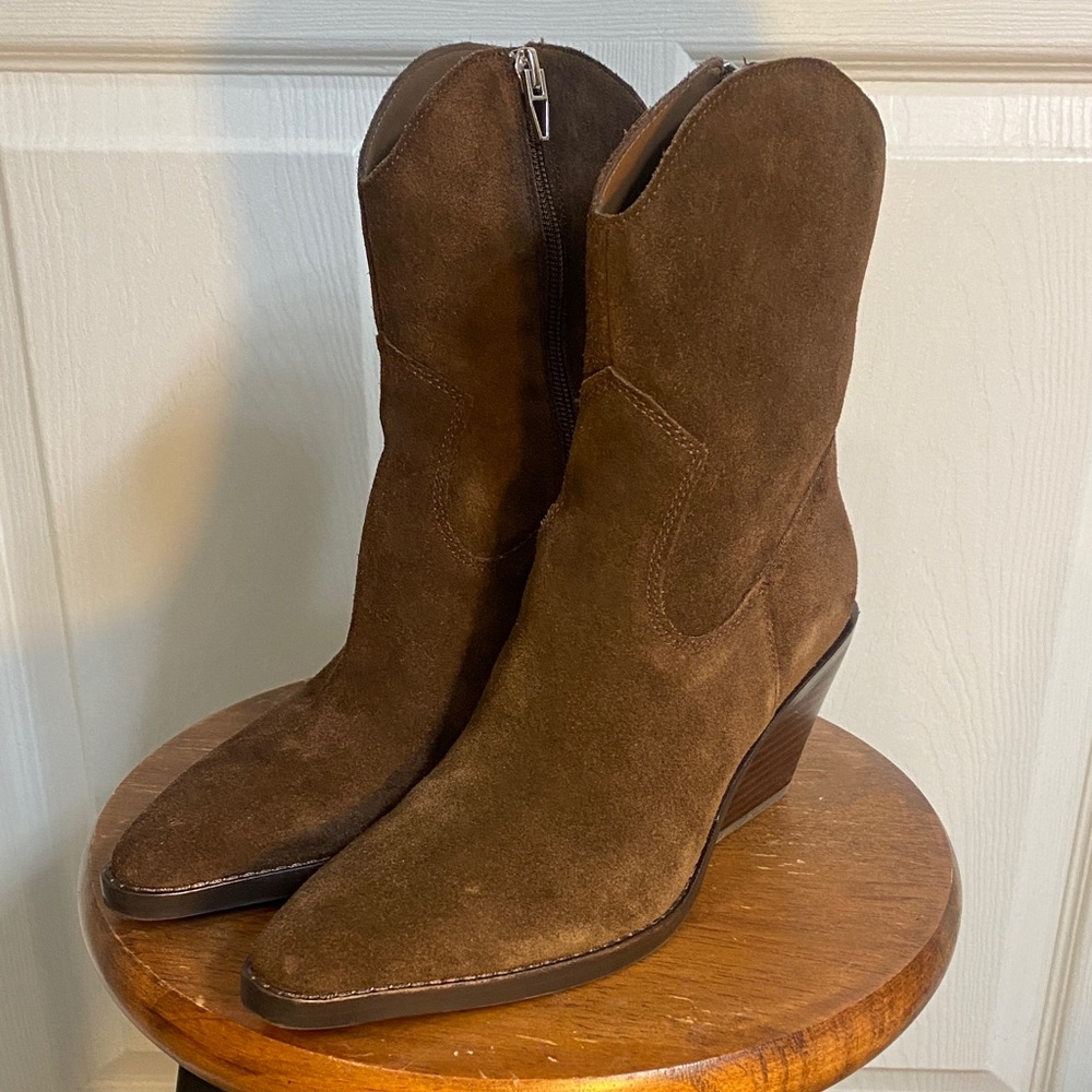 Dolce Vita Valory  Dark Brown Suede Women's Western Boots